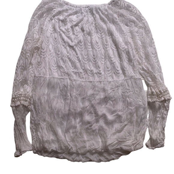 Charlie B White Lace Long Sleeve Top S - Picture 1 of 4